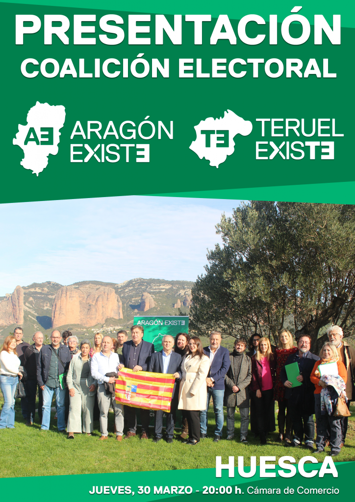 Cartel presentación coalición electoral Aragón Existe - Teruel Existe